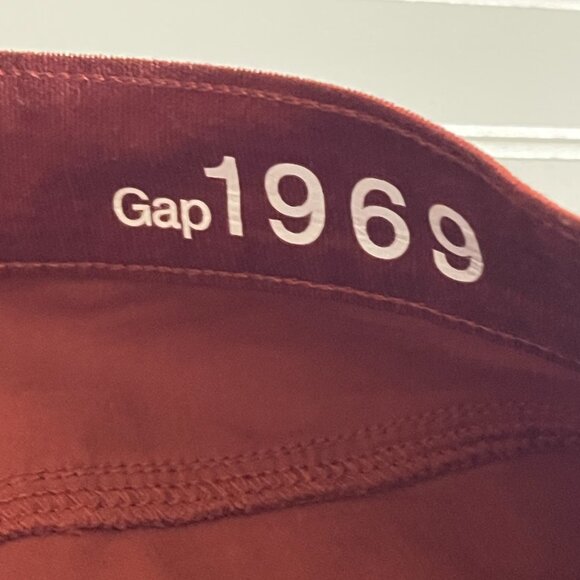 NWT GAP 1969 Sateen Corduroy Brown/Orange Leggin Jeans, Size 32/14 R - Picture 8 of 15